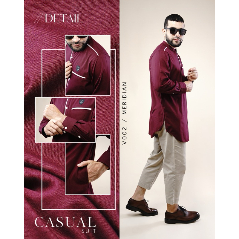 Samase Kurta Casual V002 Kemeja Lengan Panjang Pria Dewasa