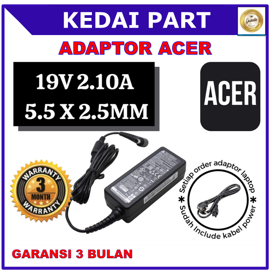 ADAPTOR CHARGER ACER 19V 2.10A 5.5 x 2.5 MM