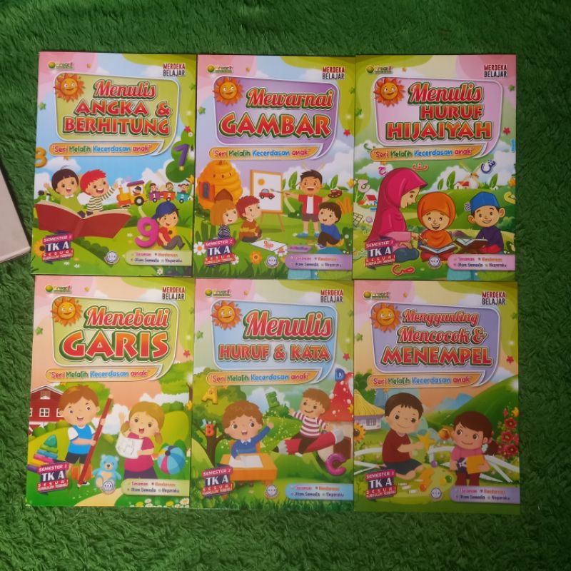 BUKU PAKET PAUD/TK ISI 6 SEMESTER 2 TK A BUKU MENULIS HURUF KATA HIJAIYAH ANGKA BERHITUNG MENEBALI G