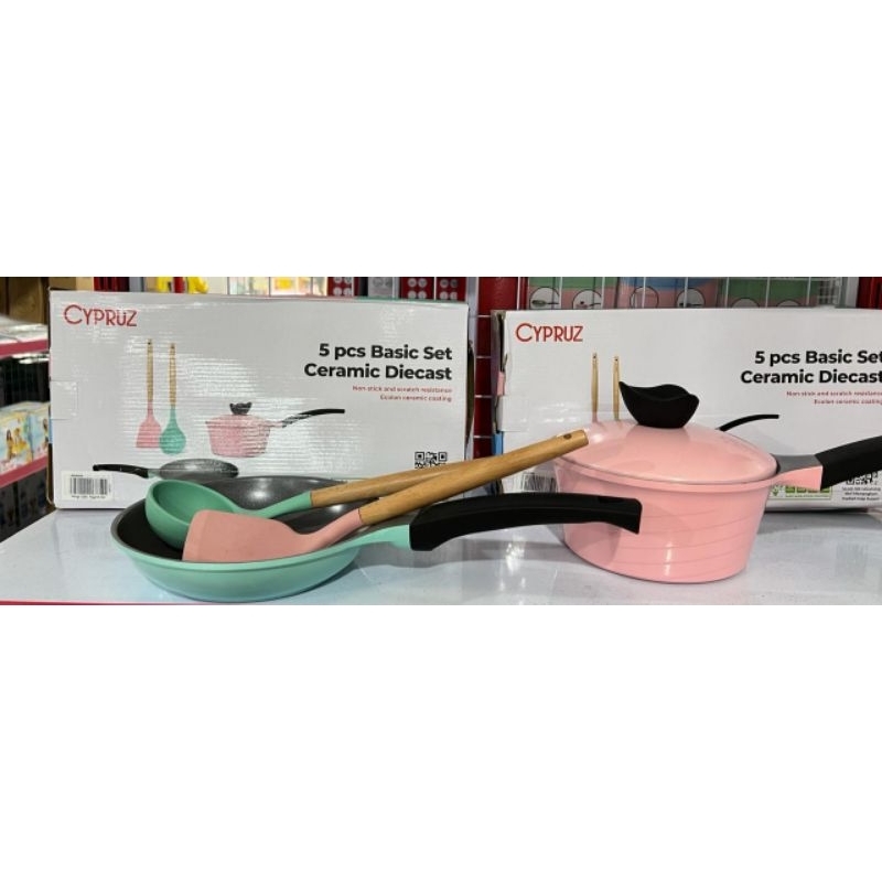 CYPRUZ panci set cookware basic set ceramic diecast 5 pcs set