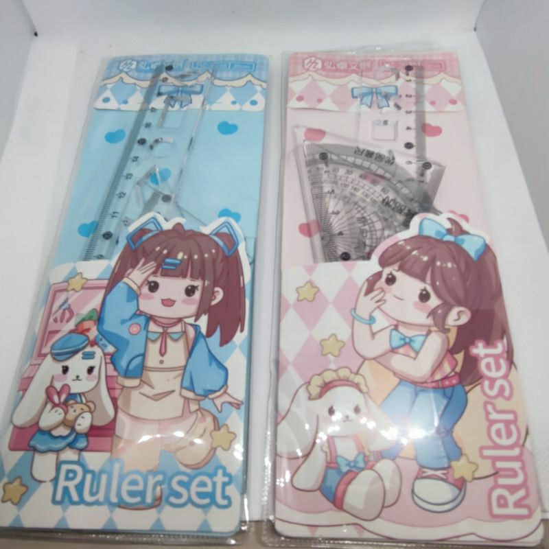 

Penggaris Satu Set isi 4 Fancy / Perlengkapan Sekolah / Karakter Anime