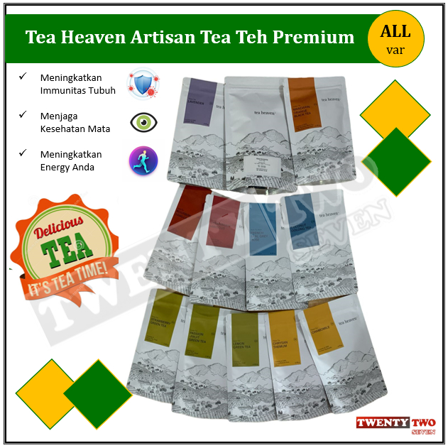 

Tea Heaven Artisan Tea Green Black White Hijau Hitam Putih Teh Premium