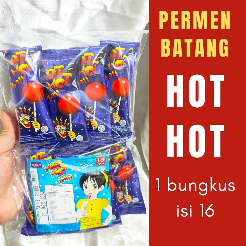 

Hot hot Ball isi 16 pcs / permen ball rasa mangga/ permen hot hot /permen hot hot tangkai rasa mangga