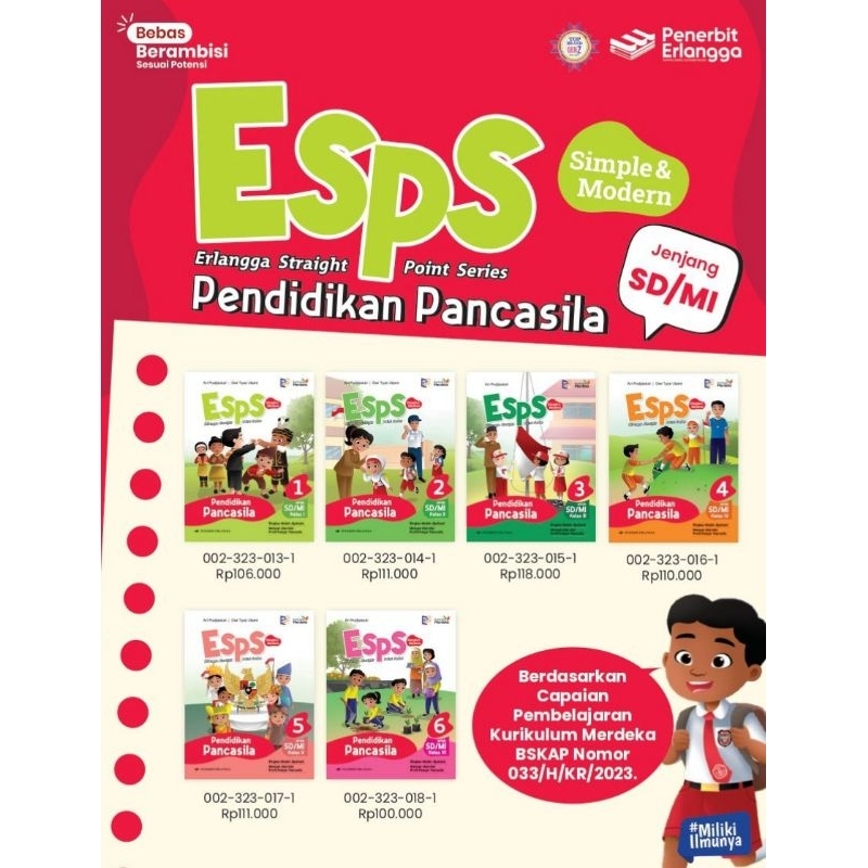 Buku Kurikulum Merdeka Esps Pendidikan Pancasila Pkn SD Kelas 1 2 3 4 5 6 Revisi Original Penerbit E