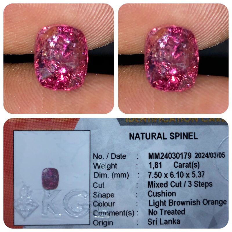 Natural batu spinel srilanka KGL lab
