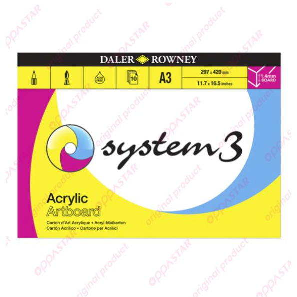 

Kertas Lukis Daler Rowney System 3 Acrylic Artboard A3 304602310 - Pad