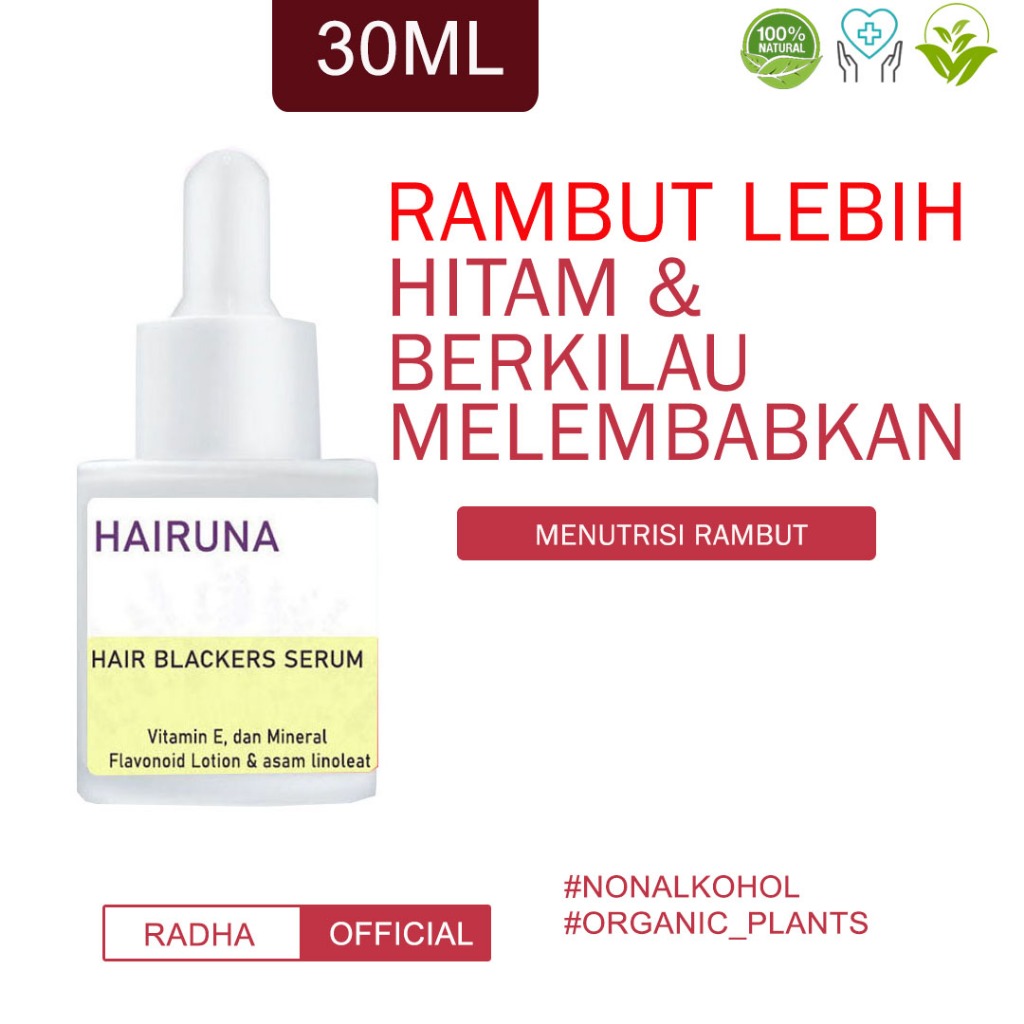 Penghitam Rambut Hair Serum Penghilang Uban Sampo Uban Permanen Halal Penghilang Uban Hairuna