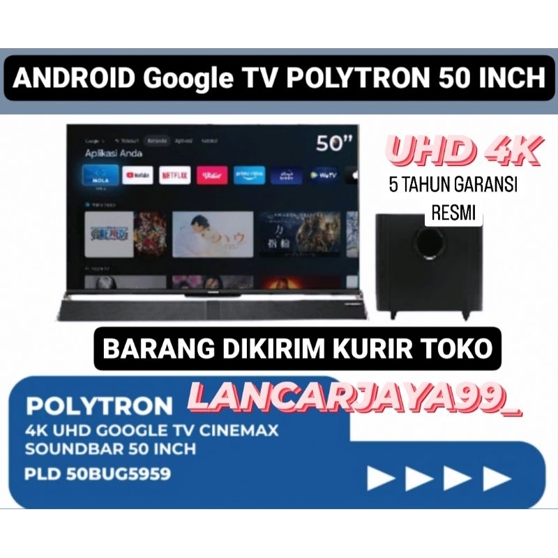 Android tv led Polytron 50 Inch Google tv Android tv