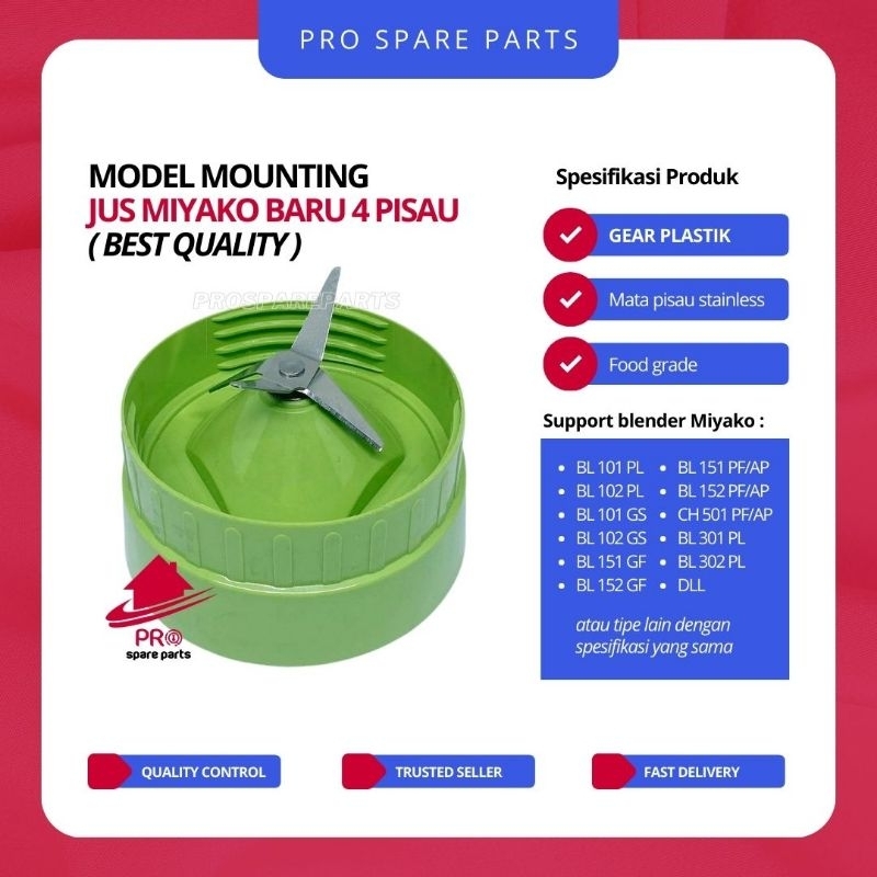 Mounting Model Blender Miyako BARU PREMIUM Quality - Sparepart Dudukan Gelas Model Blender Miyako Ge