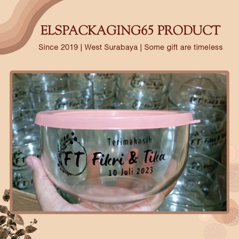 Souvenir Mangkok Kaca dan Tutup - Mangkok Souvenir