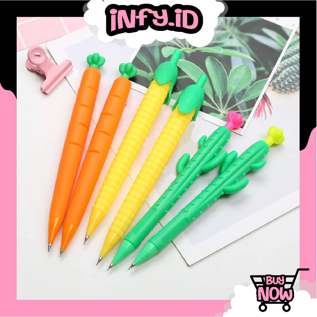 

INFY - Pensil Mekanik Bentuk Sayuran Mechanical Pencil Vegetables Aesthetic Fancy Wortel Corn Alat Tulis Anak Sekolah Kualitas Murah Import S119