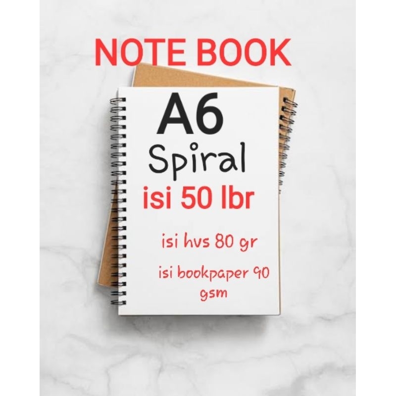 

NOTE BOOK SPIRAL A6 50/100 lbr
