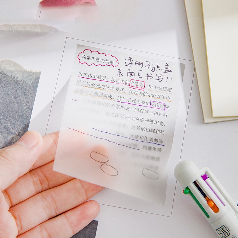 

COD✨50 Lembar Sticky Note Transparan Tahan Air Untuk Kantor Sekolah Transparent Sticky Note Buku Stiker Untuk Alat Yulis Impor-Yinmer