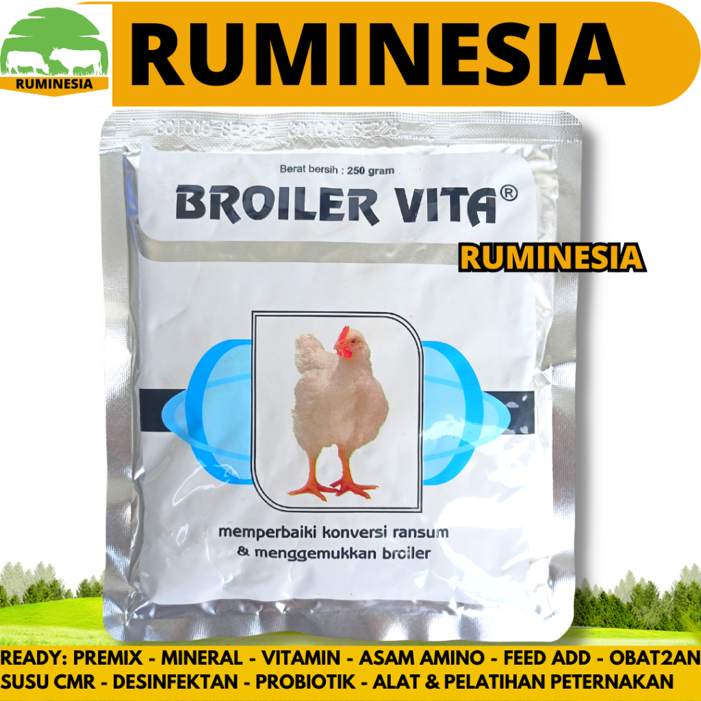 Vitamin Ayam BROILER VITA 250 GRAM MEDION - Vitamin Ayam Broiler Pedaging - Obat Vitamin Penggemuk A