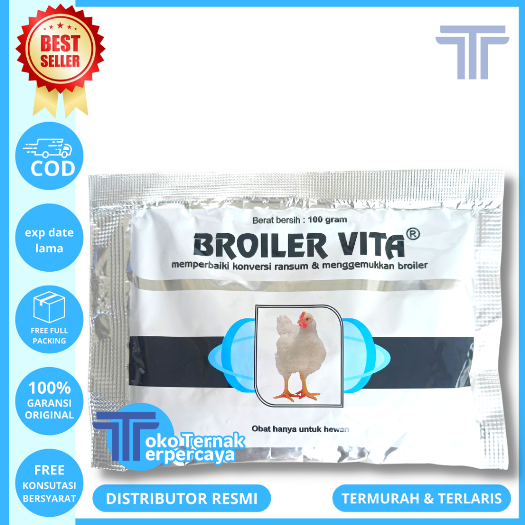Penggemuk Ayam BROILER VITA 100 GRAM MEDION - Vitamin Ayam Broiler Pedaging - Obat Vitamin Penggemuk