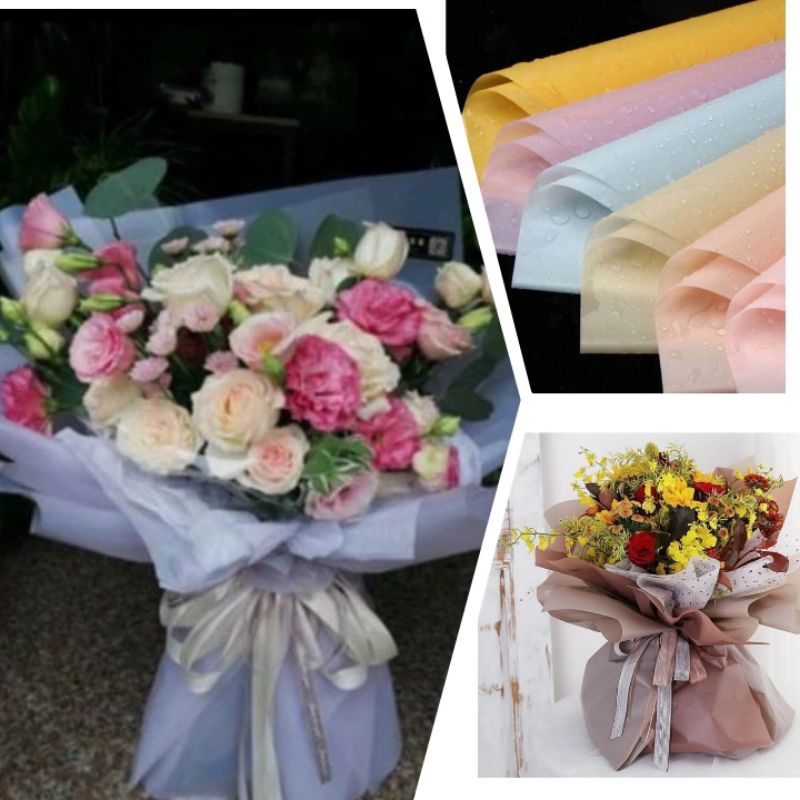 

5 Lembar Kertas Buket Transparan - Kertas Buket Bunga 20 Lembar Cellophane - Flower Wrapping Paper Semi Transparan