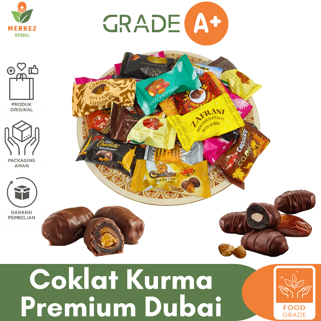 

Coklat Cokelat Kurma Isi Kacang Almond Lapis Coklat Arab Dubai Asli Mix 250 Gram Premium Untuk Lebaran Oleh2 Haji Dan Umroh