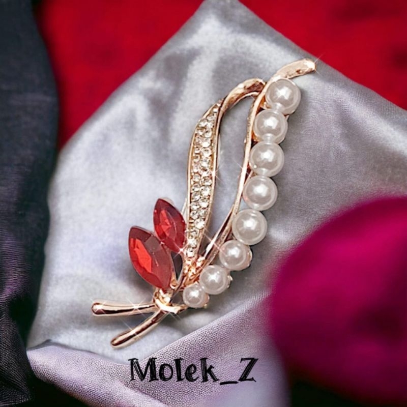 Brooch Bros Simple Gold Daun Ginkgo Elegan gaun baju pesta