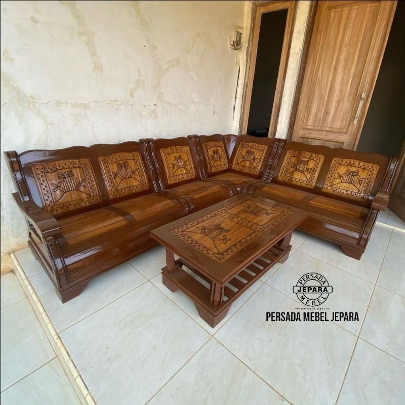 Kursi tamu sudut semut gajah / Kursi tamu sudut jati / Kursi tamu sudut / Kursi sudut / Kursi tamu /