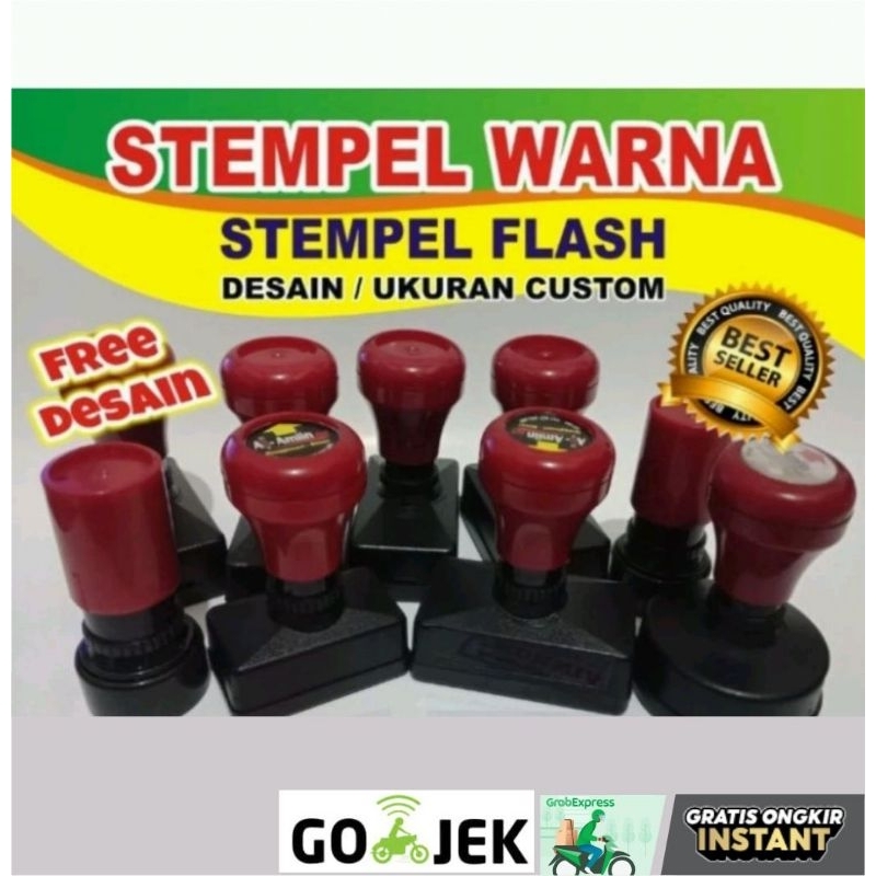 STEMPEL FLAS BULAT MURAH - STEMPEL OTOMATIS UKURAN STANDAR