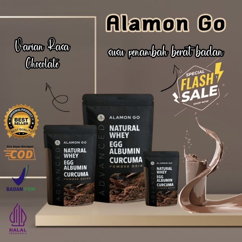 

Penambah Berat Badan Alamon GO Natural Whey + Albumin + Temulawak Susu Penambah Berat Badan Penggemuk dan Penambah Nafsu Makan