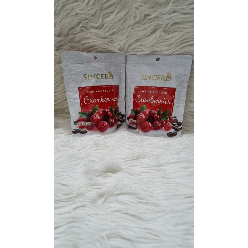 

Sincero Dark Chocolate Cranberries 200gr Cokelat Import Cranberry Singapore Cocoa Malaysia Impor Snack