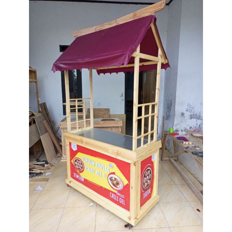 Booth portable lipat Gerobak dimsum