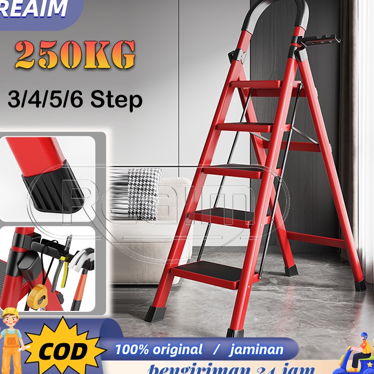 Buruan Serbu REAIM Rumah Lipat Tangga 3456 Step Besi Lipat Household Steel Ladder Tangga Lipat Alumi