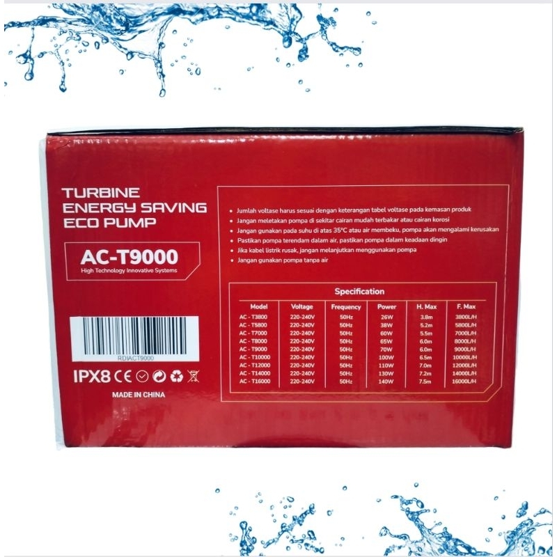 RDI ACT 9000 POMPA KOLAM TURBINE ENERGY SAVING ECO PUMP