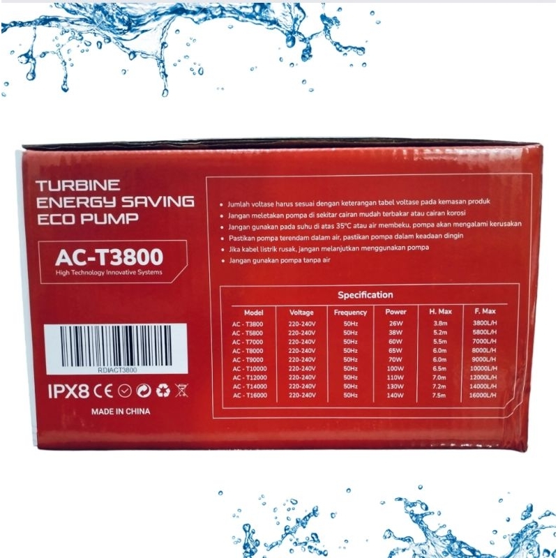 RDI ACT 3800 POMPA KOLAM TURBINE ENERGY SAVING ECO PUMP