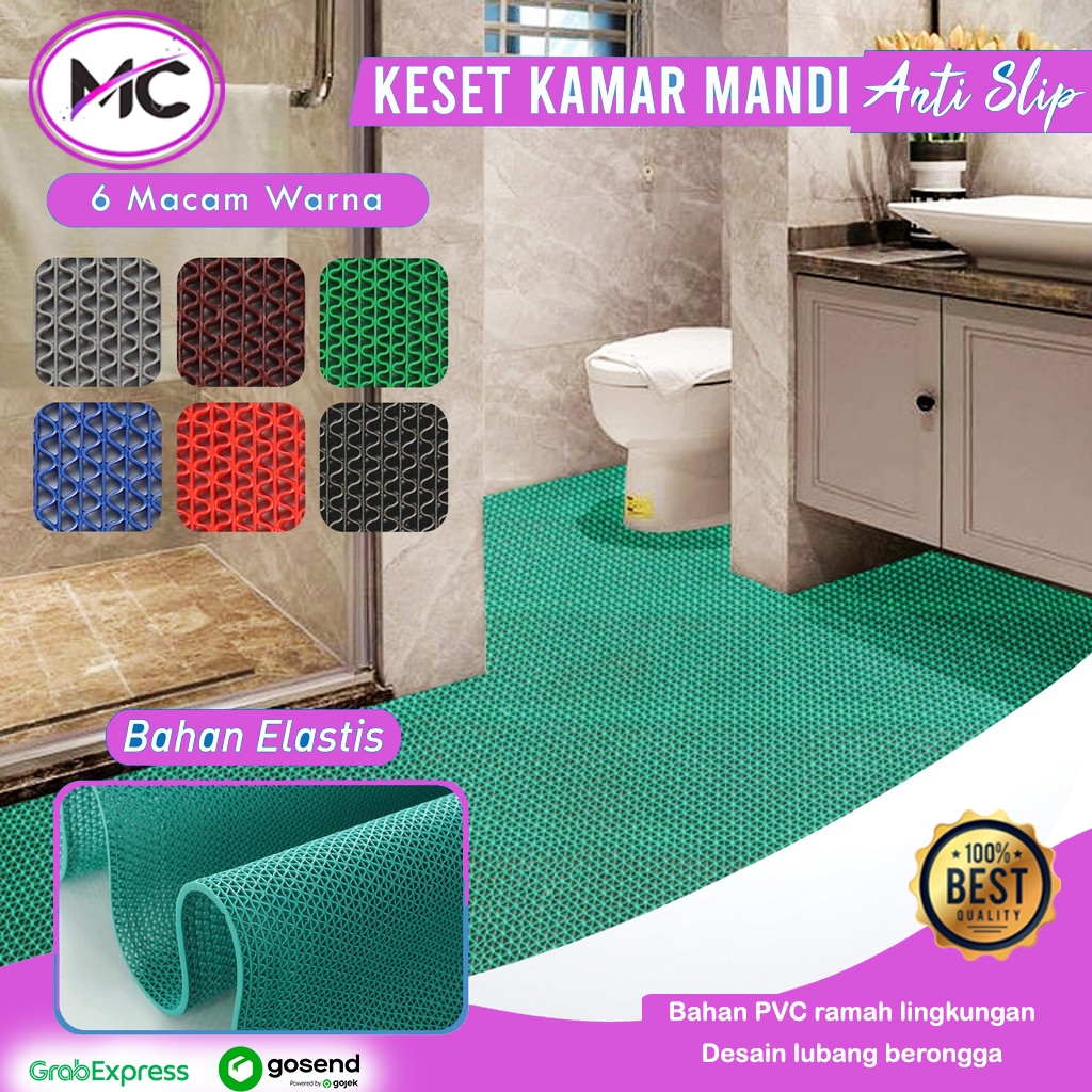 Keset Kamar Mandi Anti Slip Jumbo Karpet Alas Lantai Teras Depan Rumah Model Jaring Bahan Karet PVC 