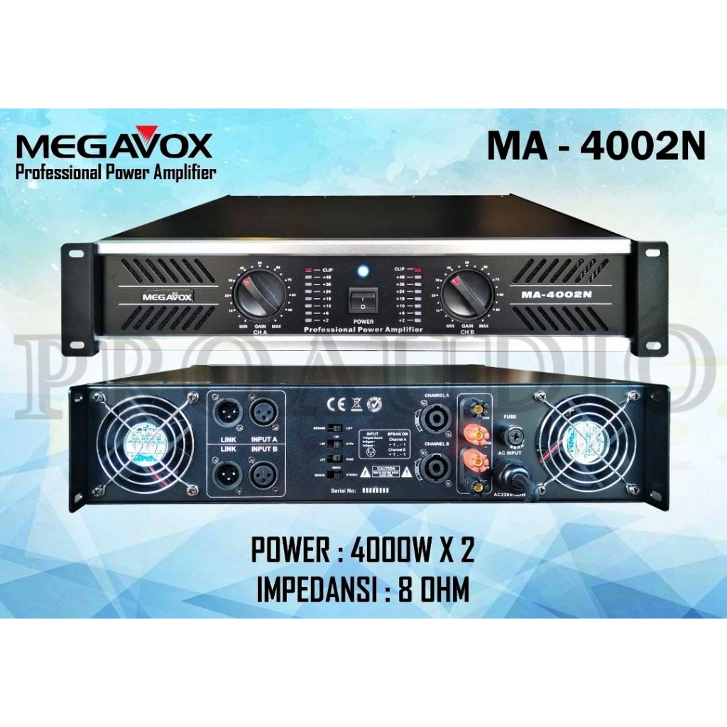 POWER AMPLIFIER MEGAVOX MA 4002 BARU AMPLI MEGAVOX MA 4002N MA4002 ORIGINAL