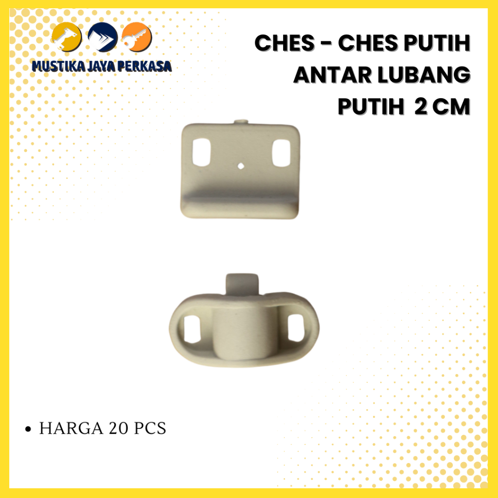 (20 pcs) Klip Pintu Lemari Ches Ches Putih 2 Cm Plastik Murah Bukan Engsel Kaca