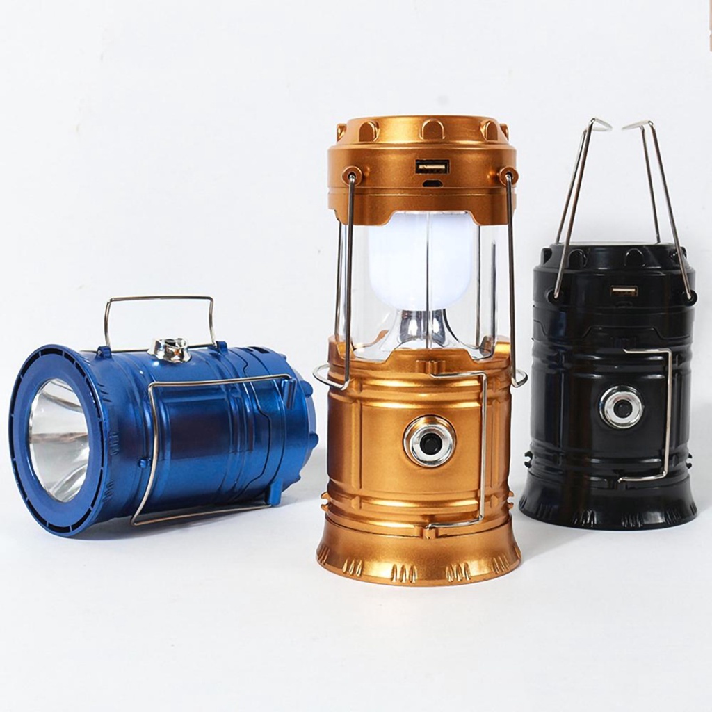 LAMPU CAMPING / SENTER /Lampu Camping Lentera Emergency Tenaga Surya + SENTER+ POWER BANK
