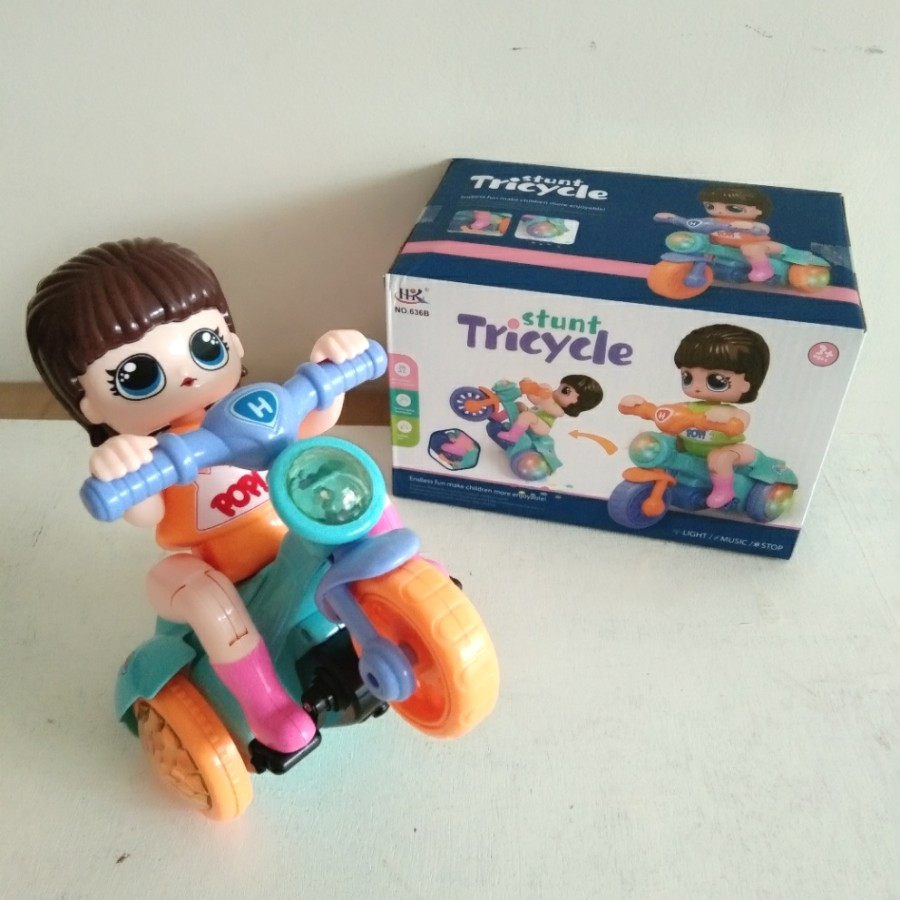 Mainan Stunt Tricycle Light and music