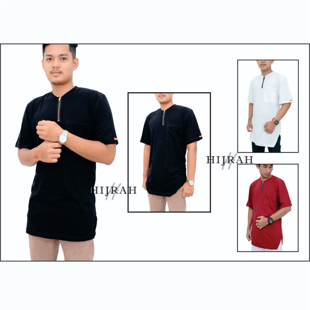BAJU KOKO KAOS KURTA PRIA DAKWAH MUSLIM RAMADHAN BIGSIZE JUMBO EXLUSIVE PREMIUM ORIGINAL BY HIJRAH R