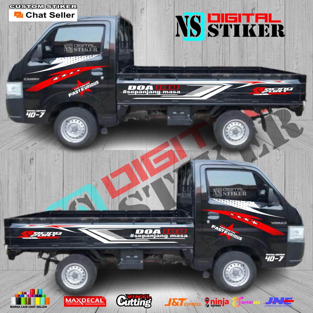 Stiker cutting mobil new carry stiker list body samping mobil suzuki new carry