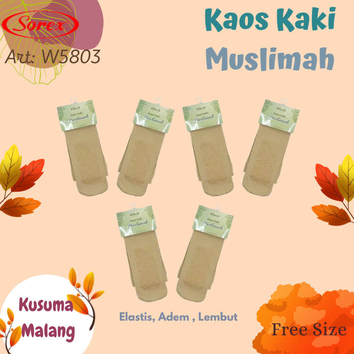 Sorex W5803 | Kaos Kaki Panjang Wanita Muslimah / woman socks Sorex COD Kusuma Malang