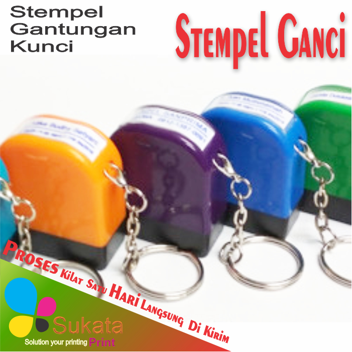 

Stempel Nama Gantungan Kunci Sudah Terisi Tinta Stenpel Custom Pree Desain