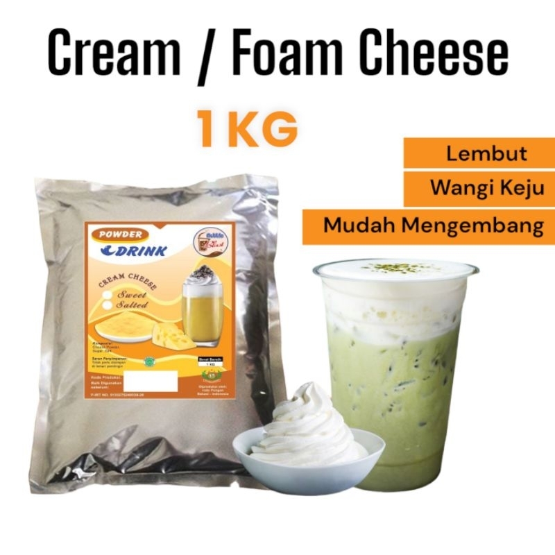 BUBUK CREAM CHEESE 1 KG - Cream Cheese - Powder Foam Cheese - Topping Bubuk Minuman