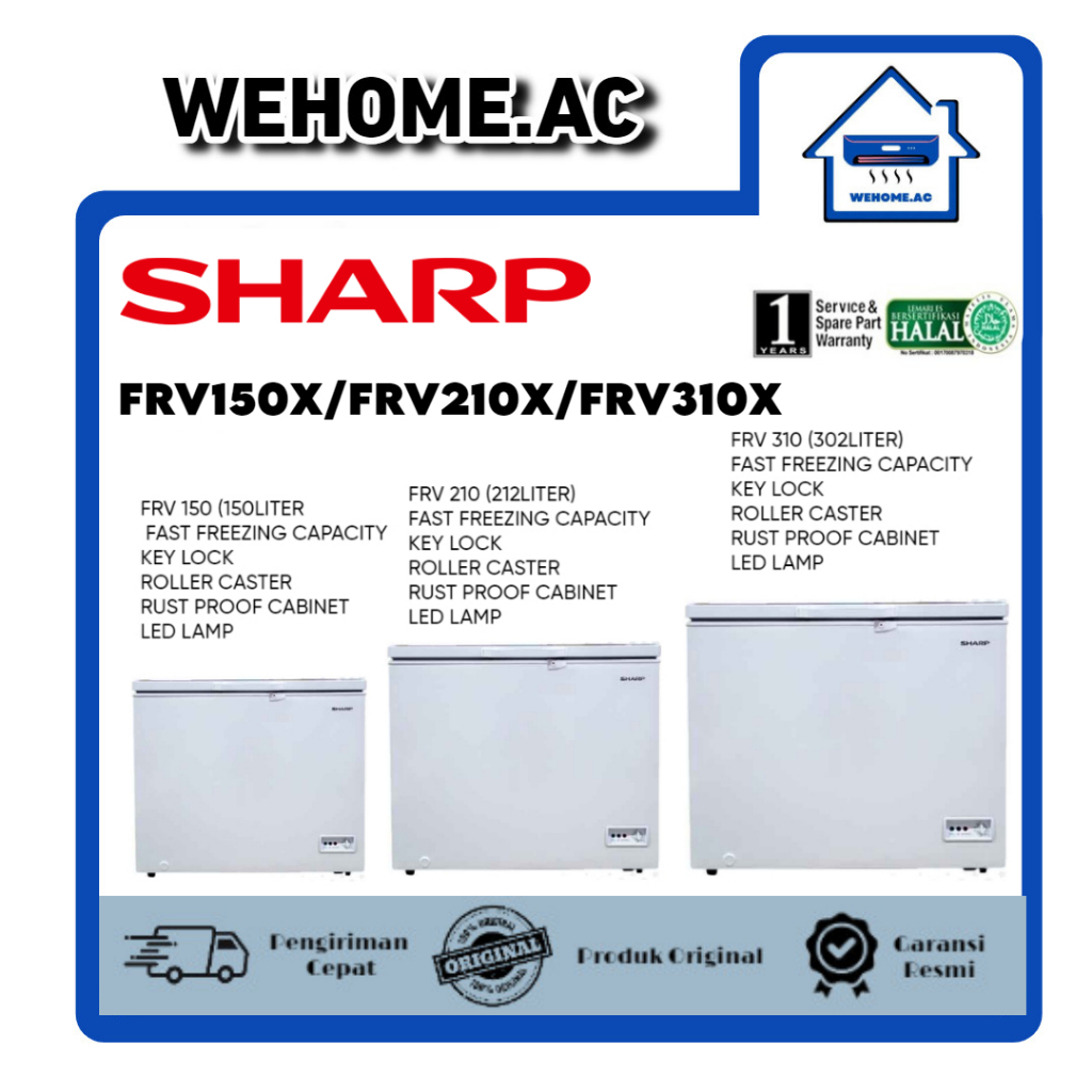 Chest Freezer Sharp FRV150 / FRV210 / FRV310 Freezer Box Sharp Lemari Pembeku Sharp