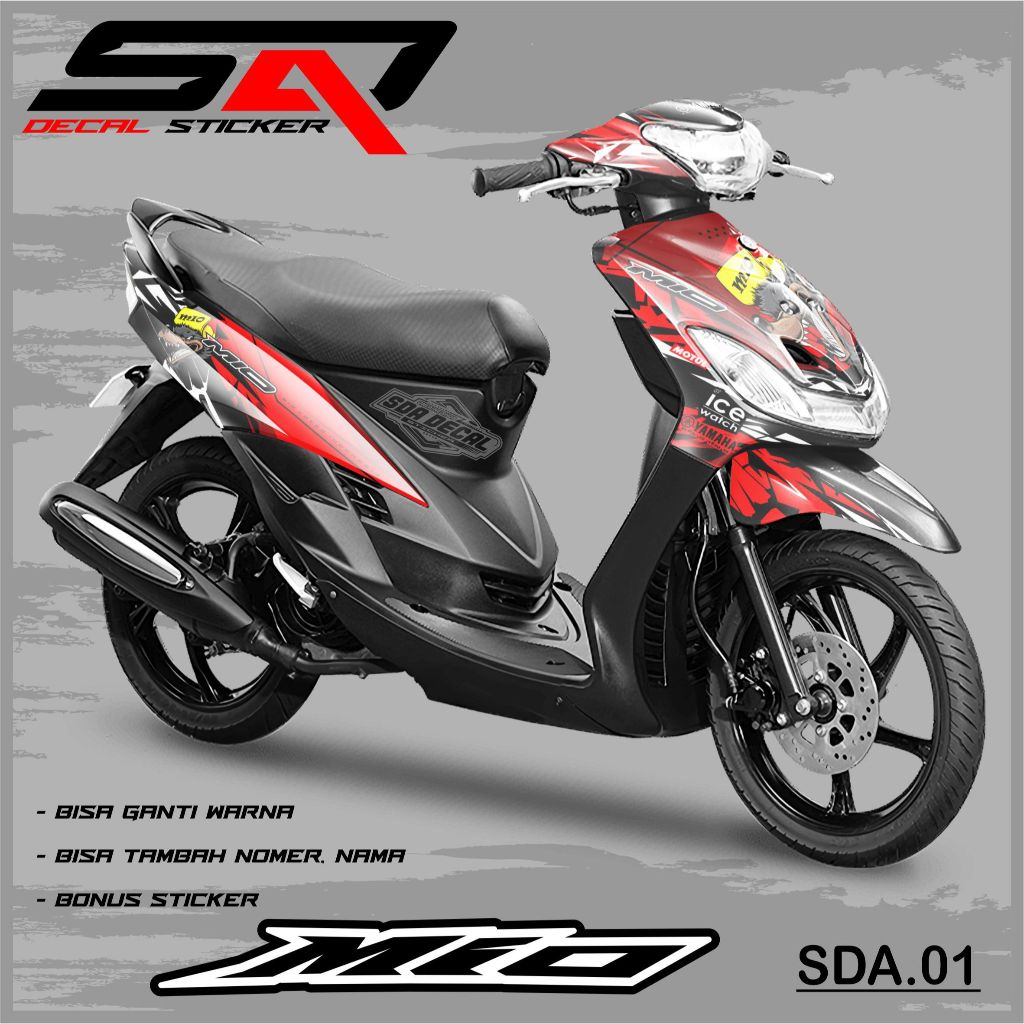 Stiker Full Body MIO SPORTY MIO SMILE - Decal Sticker Variasi Motor MIO Bisa Custom Nama SDA.01