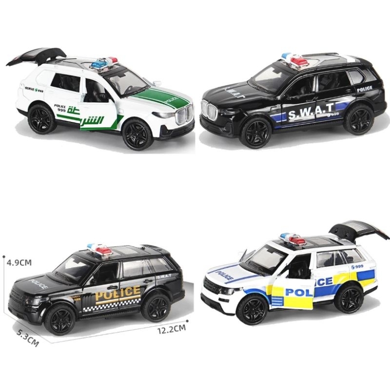 Mobil Polisi Miniatur Diecast Mainan Anak Model Kecil