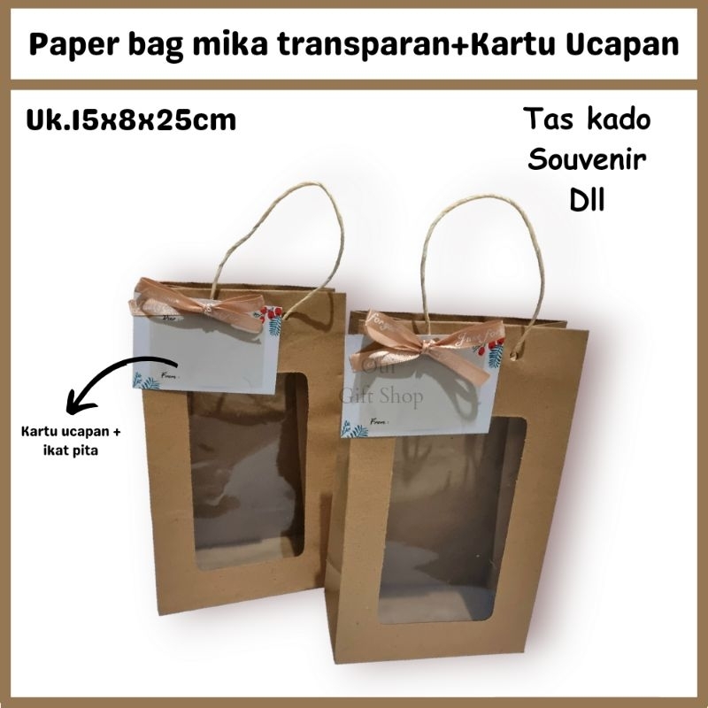 Paper Bag Kado Termasuk Kartu dan Ikat Pita  / Paper Bag Idul Fitri / Tas Kado Lebaran / Tas Kado Mi