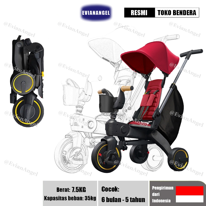 Foldable Bike For Kids 3 In 1 Baby Trolley Stroller-Sepeda Lipat Untuk Anak-Anak 3 In 1 Kereta Doron