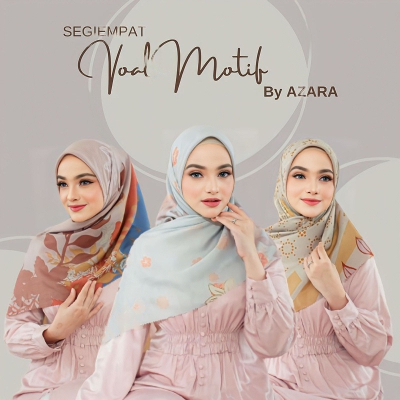 Jilbab Segiempat Voal Motif Oskara By Azara