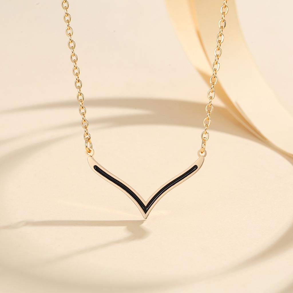 Lanme Jewelry Kalung Wanita Fuji Titanium Steel Wanita Anti Karat Lapis Emas Perhiasan Aksesoris Fas