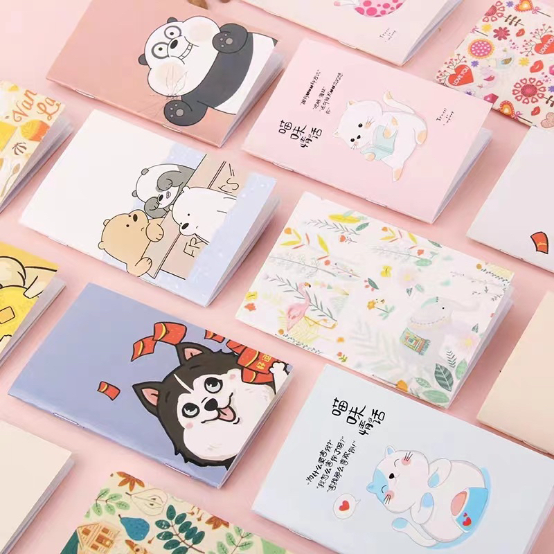 【MAPLESOL】Buku Tulis Mini Motif Kartun Korea Aesthetic Note Book Mini Cartoon Mini Book Notepad Kara