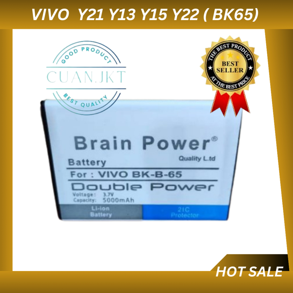 Baterai Battery Batre VIVO Y21 Y13 Y15 Y22 (type lama) - BK65 Brain Power -Double Power original