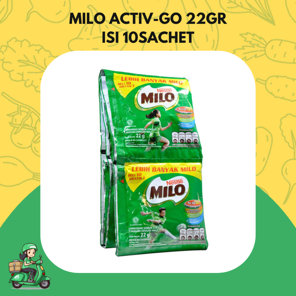 

MILO Activ-Go Susu Bubuk Sachet 22 gr RENCENG ( ISI 10 sachet )